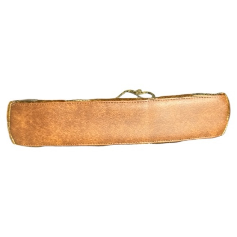 IN's Faux Fur Leather Sequins Tortoise Shell Clutch Gold Tone - Picture 5 of 13